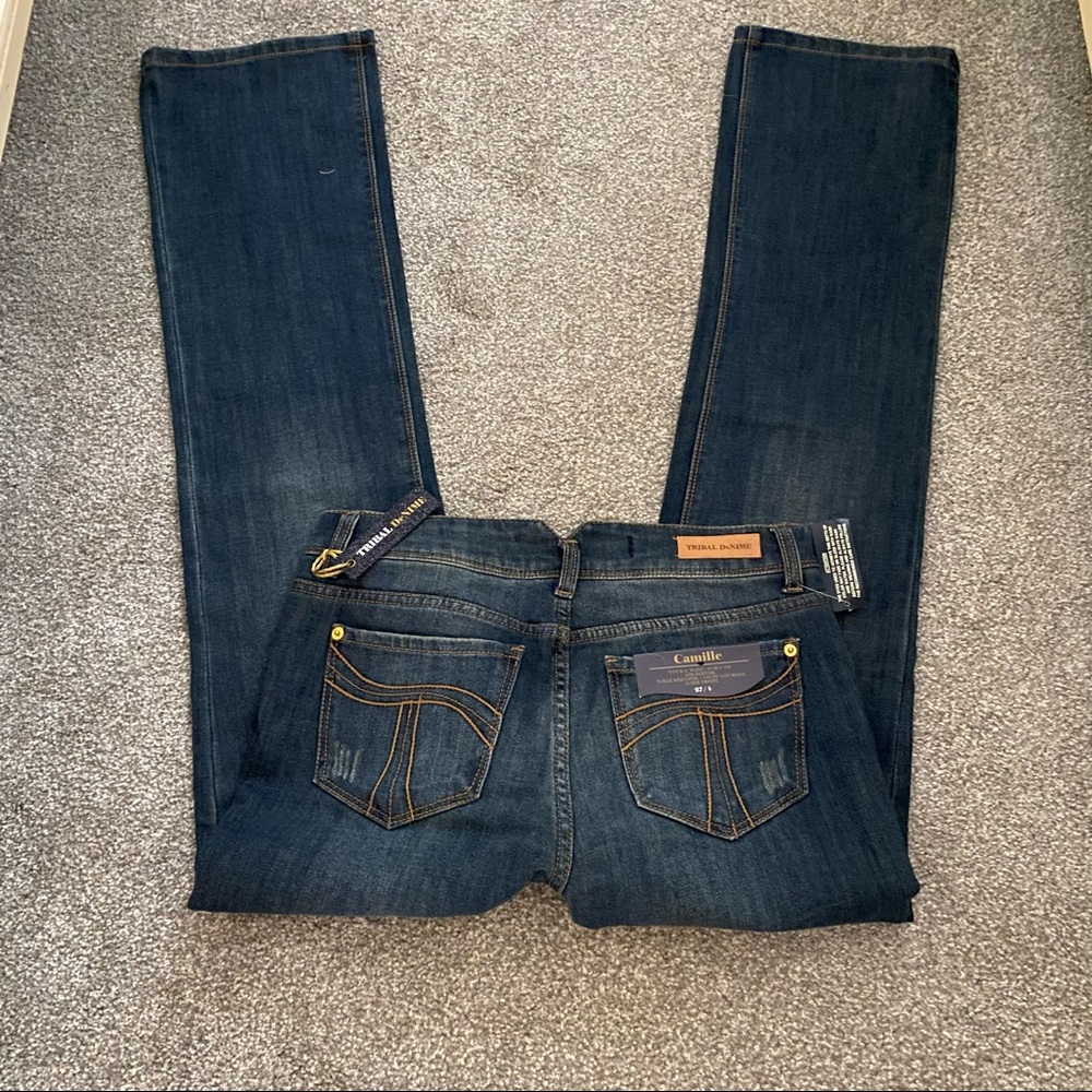 Tribal fun pocket bootcut jeans!